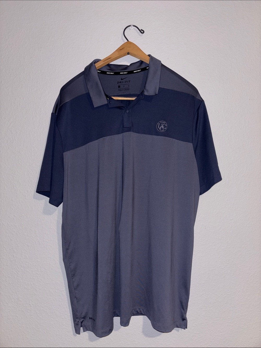 Men's Two-Tone Dri-FIT Golf Polo Shirt - Gray/Navy - Golf Polo